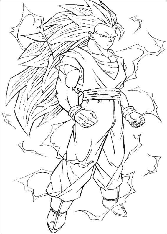 Coloriage Vegeta Prince des Saiyens combattant - Dragon ball z à imprimer