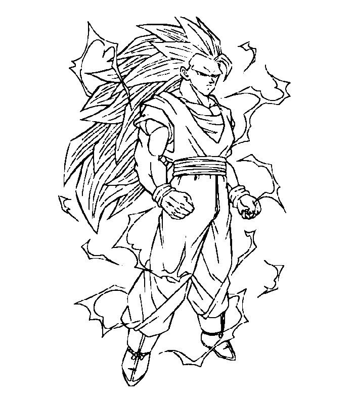 Coloriage Fusion Goku Vegeta en Super Saiyen - Dragon ball z à imprimer