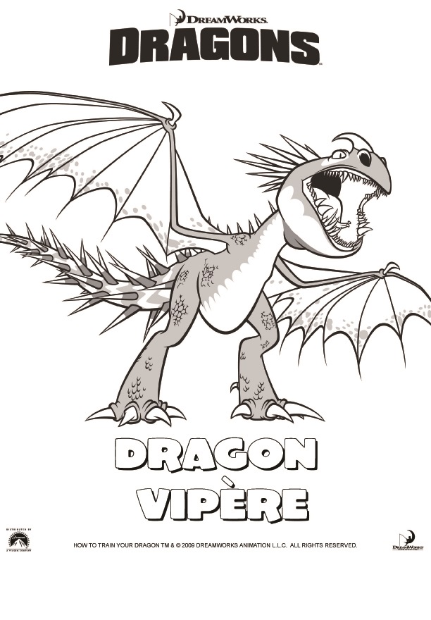Coloriage Dragons Le Film Dragon Vipere - Dragon à imprimer