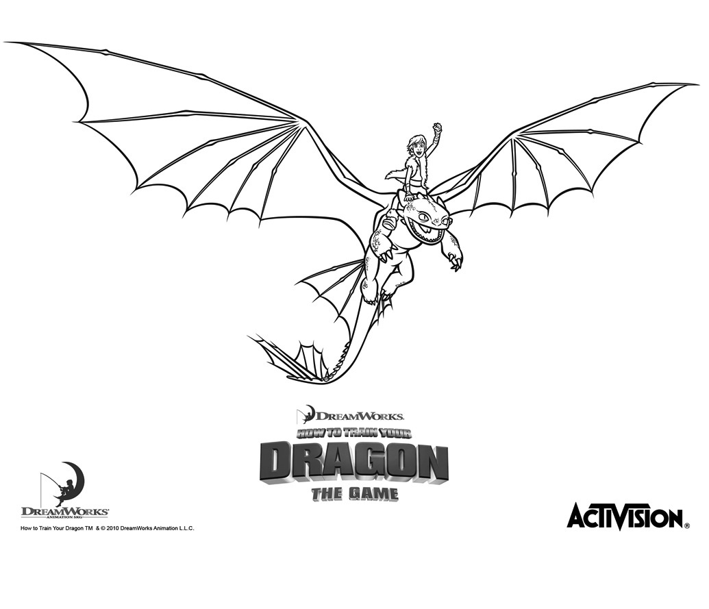 Coloriage Dragons Le Film Train Dragon Night Fury Hiccup - Dragon à imprimer