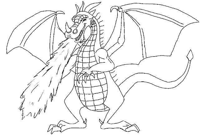 Coloriage Dragons Qui Crache Du Feu - Dragon à imprimer