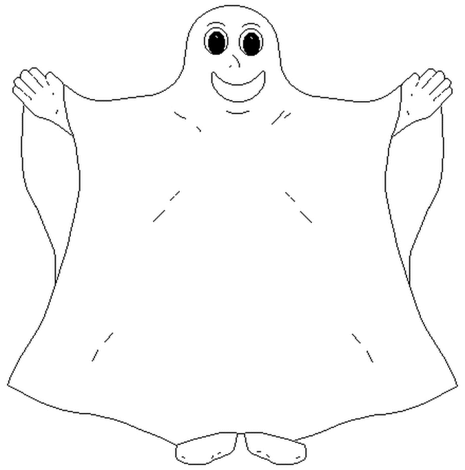 Coloriage Drap Fantôme - Halloween à imprimer