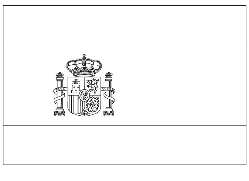 Coloriage Drapeau Espagne - Espagne à imprimer