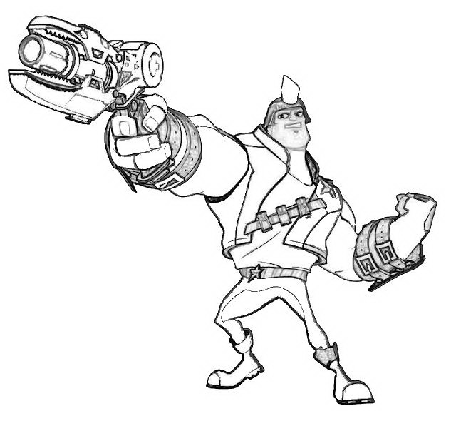 Coloriage Draw Slugterra Fusil - Slugterra à imprimer