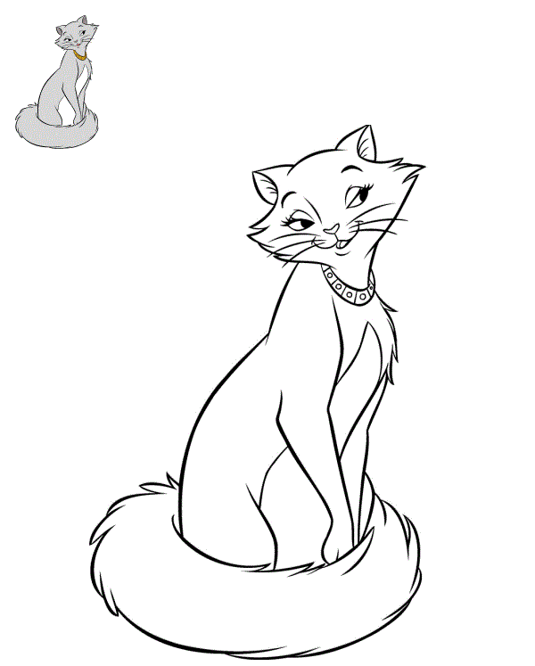 Coloriage Duchesse Aristochats - Aristochats à imprimer