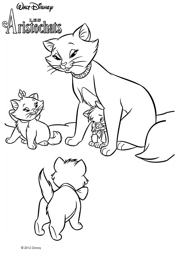Coloriage Duchesse Et Les Chatons Des Aristochats - Aristochats à imprimer