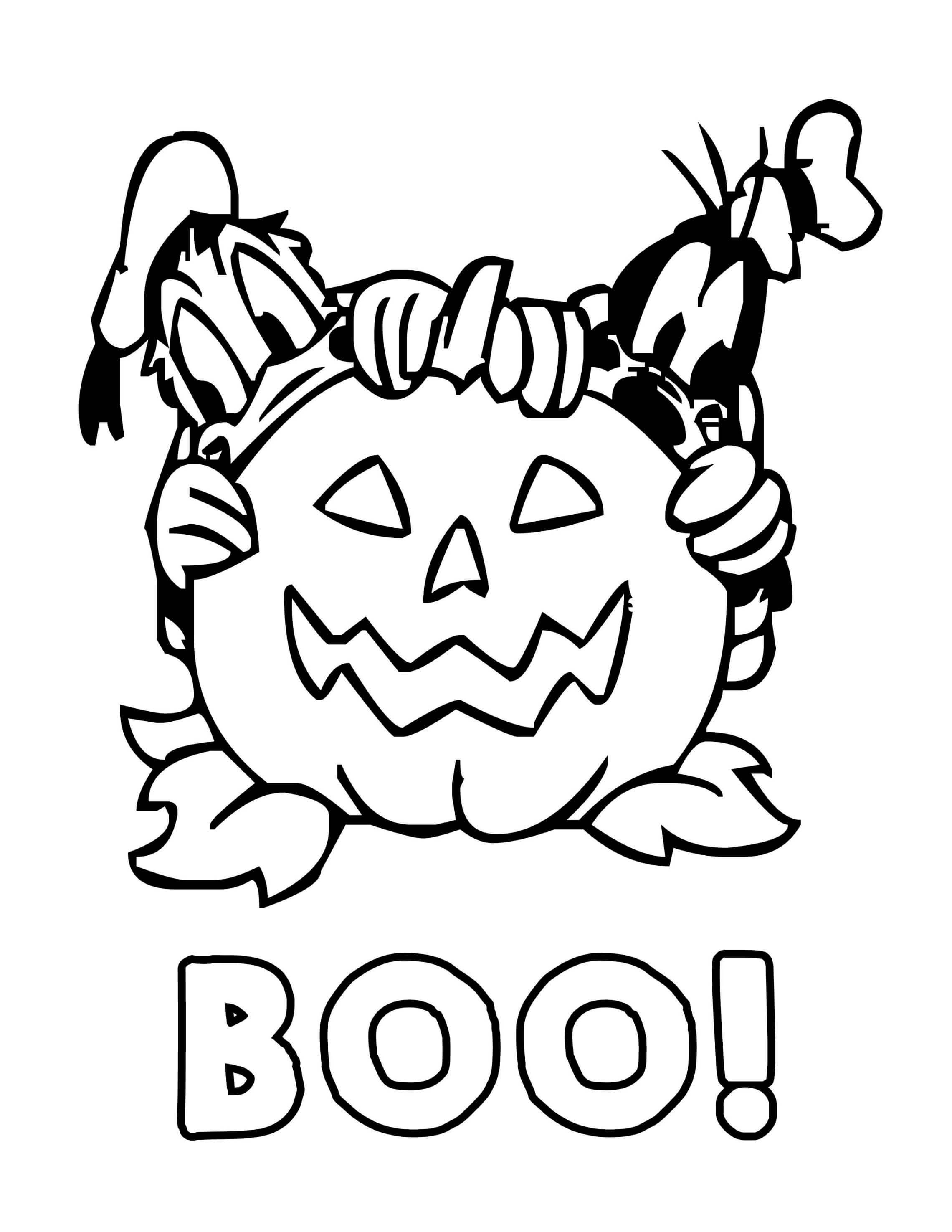 Coloriage Duck Disney Derrière Une Citrouille - Halloween à imprimer