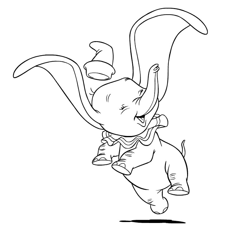 Coloriage Dumbo L'Éléphant - Animaux à imprimer