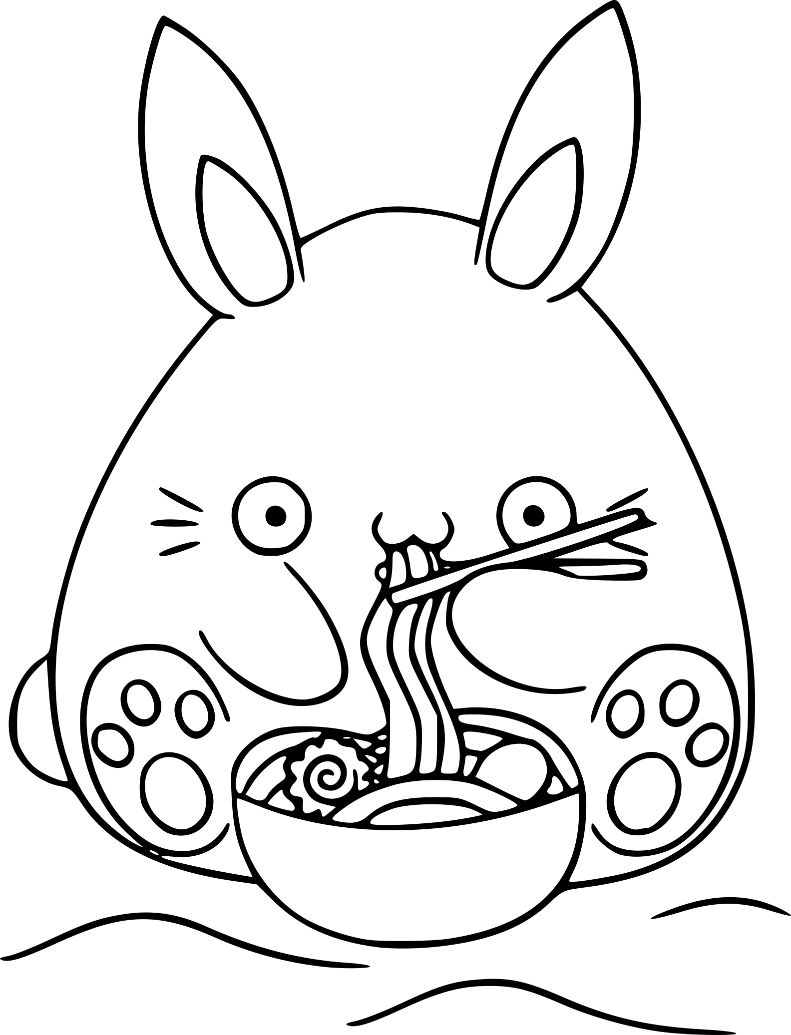 Coloriage Easter Bunny Kawaii - Lapin à imprimer