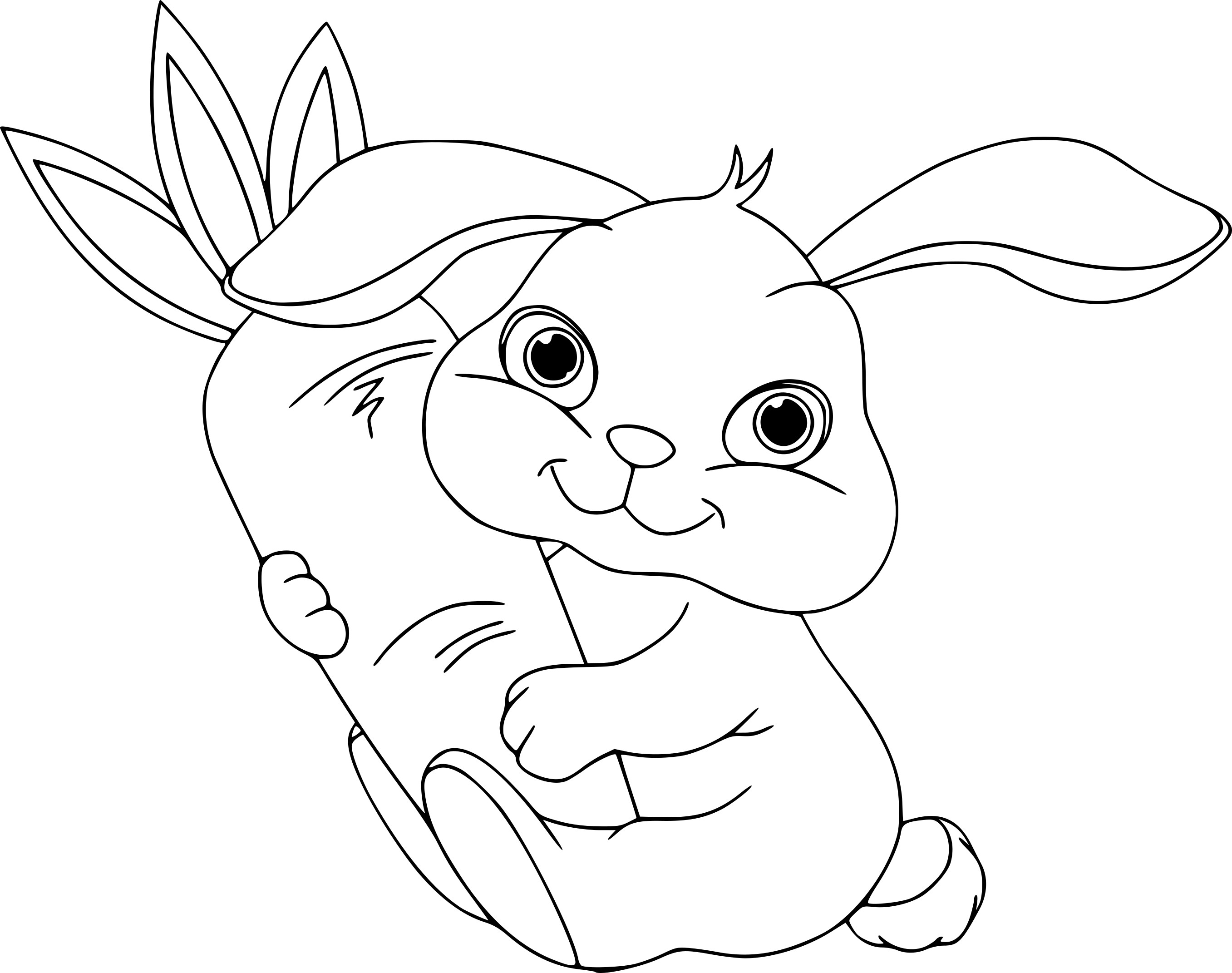 Coloriage Easter Bunny With Carotte - Lapin à imprimer