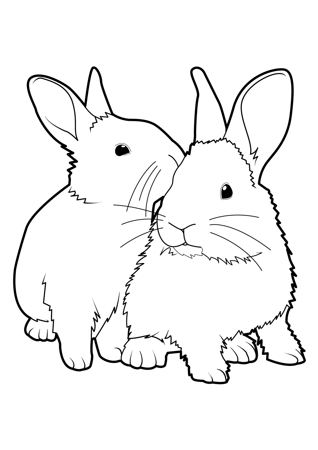 Coloriage Easter Bunnys Loves Real - Lapin à imprimer