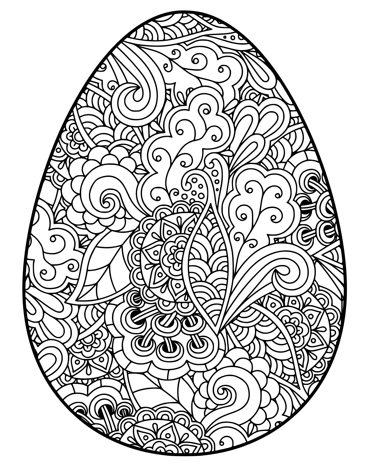 Coloriage Easter Egg Œuf Paque Adulte - Pâques adulte à imprimer