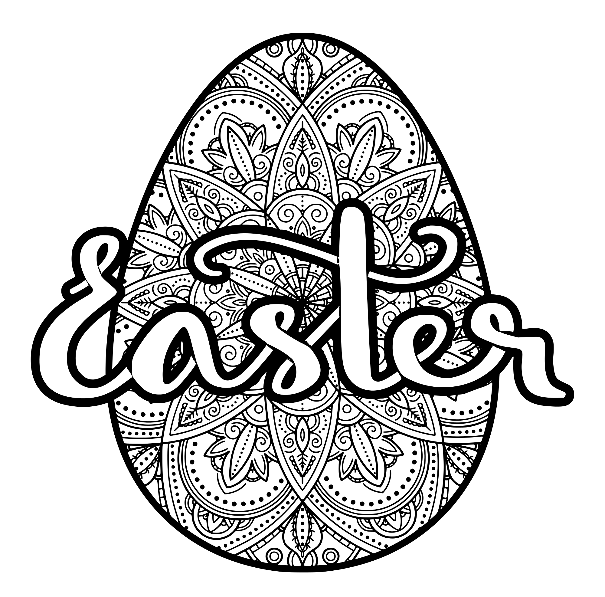 Coloriage Easter Egg Œuf Paque - Pâques adulte à imprimer