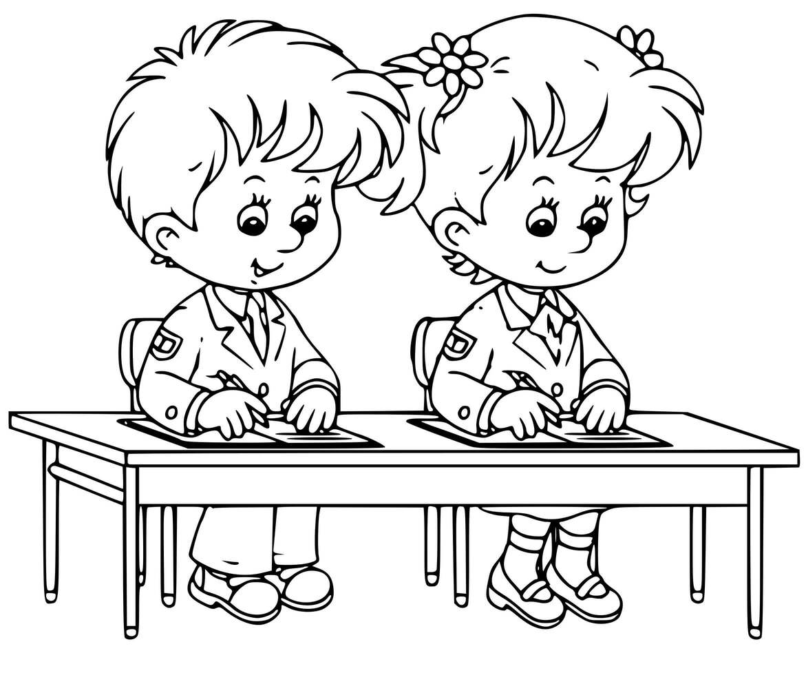 Coloriage École Élèves En Classe - Rentrée scolaire à imprimer