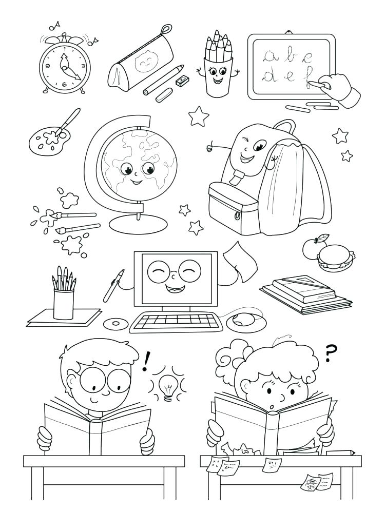 Coloriage École Salle De Classe Maternelle - École à imprimer