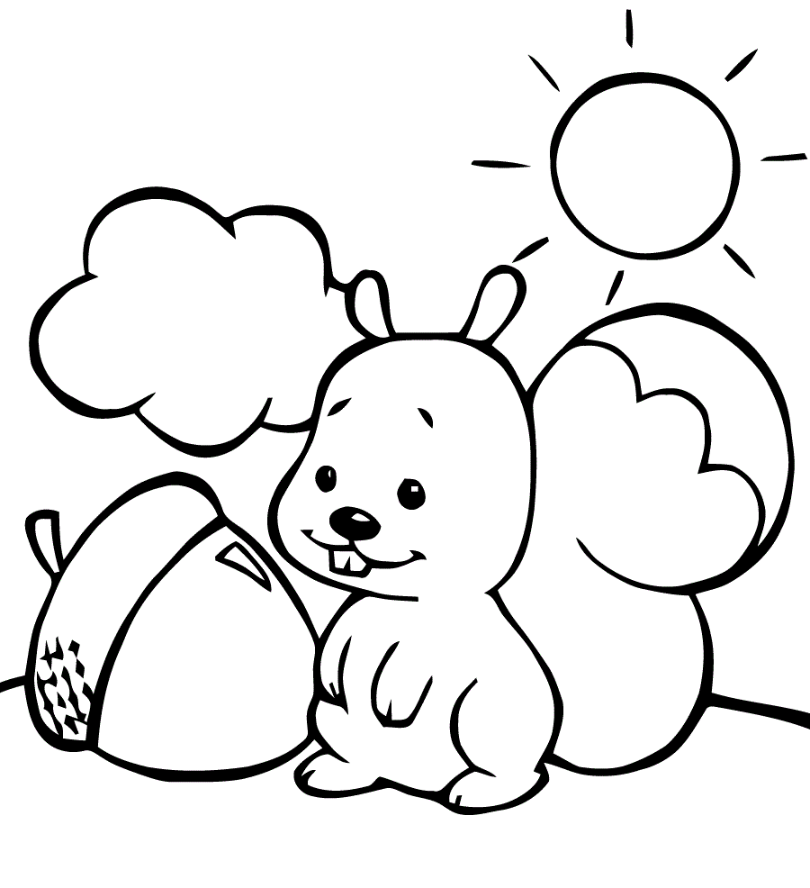 Coloriage Écureuil Animal Tree Squirrel - Animaux à imprimer