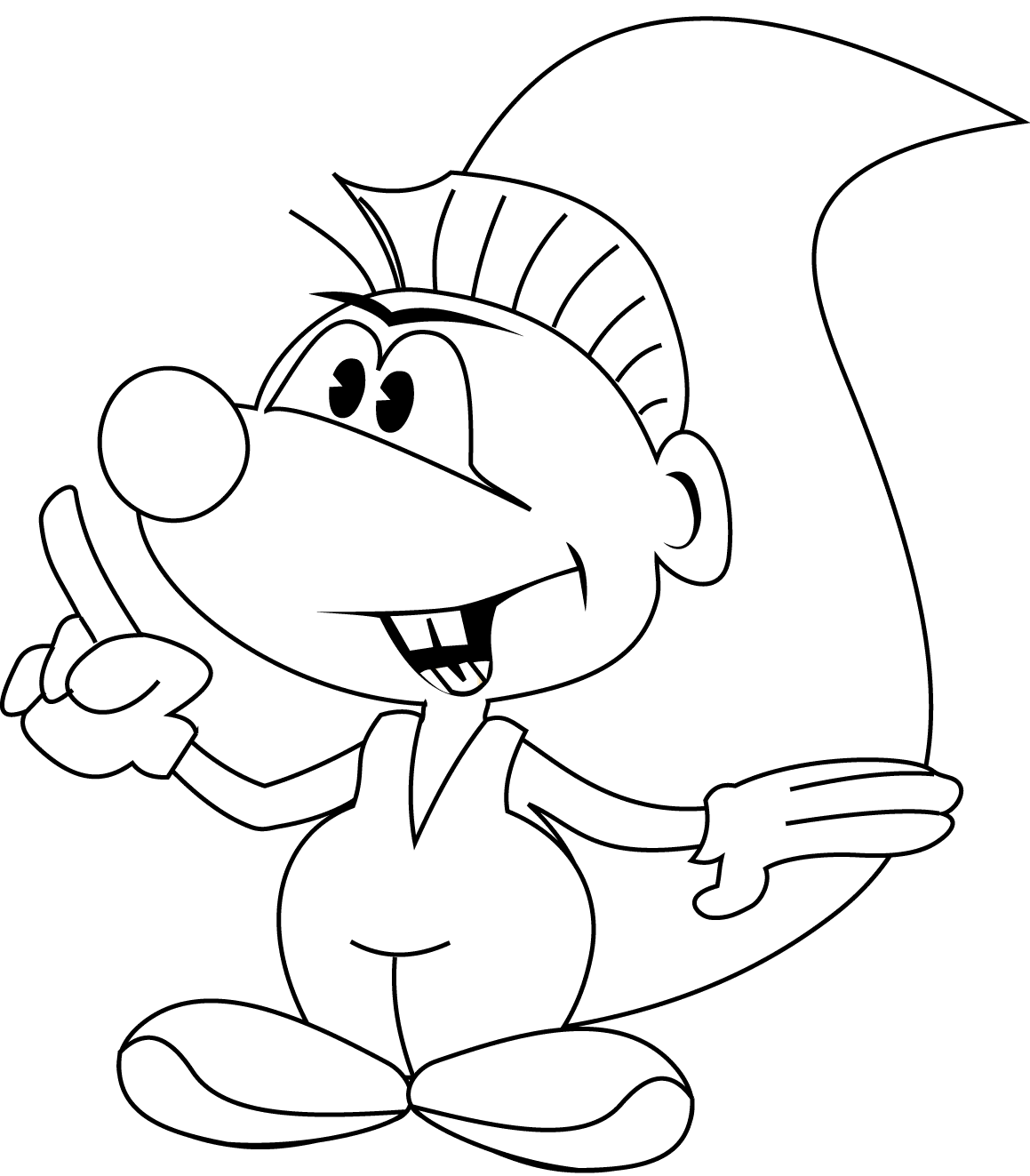 Coloriage Écureuil Cartoon Anime - Écureuil à imprimer
