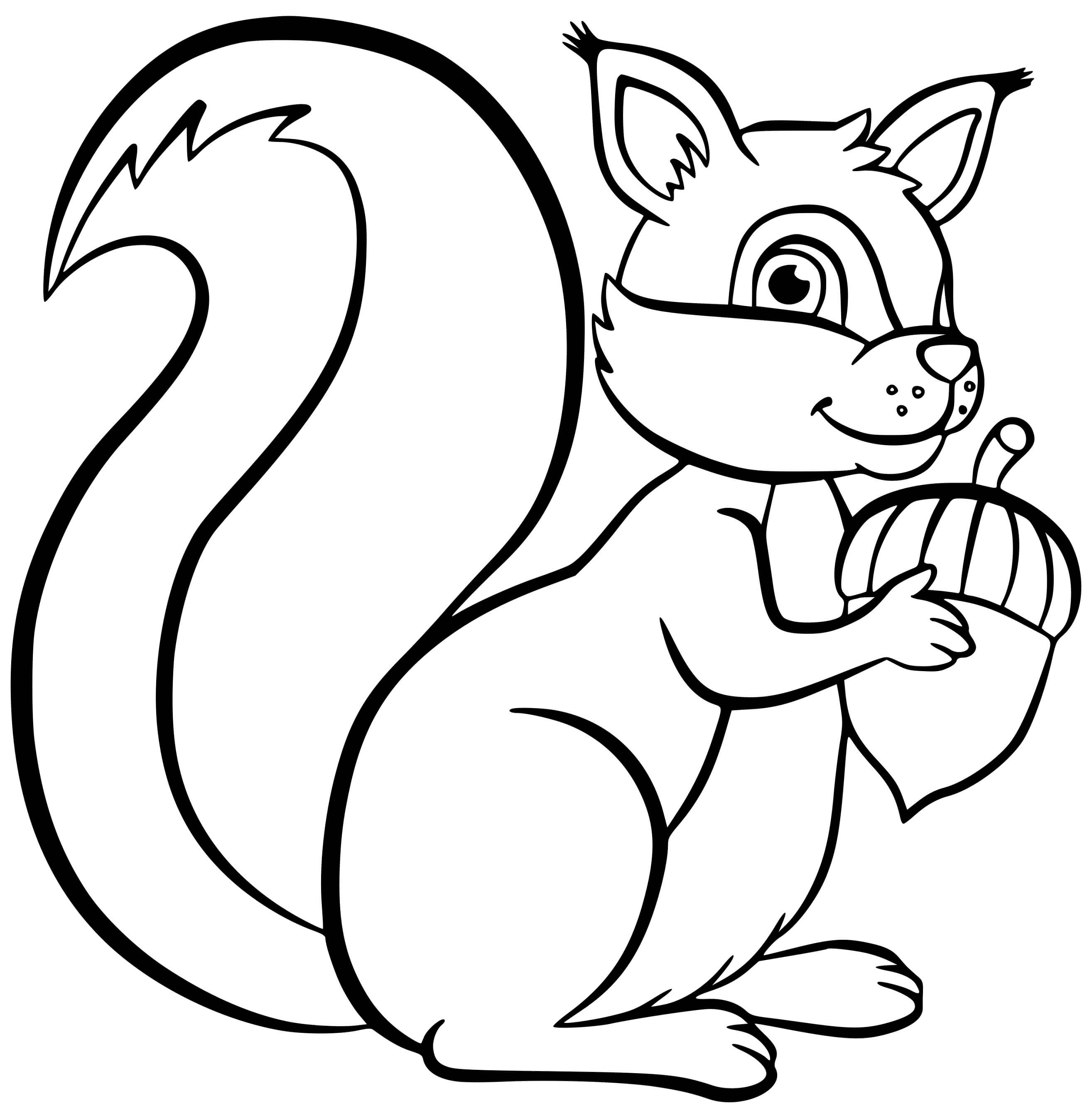 Coloriage Écureuil Squirrel Chipmunk - Écureuil à imprimer