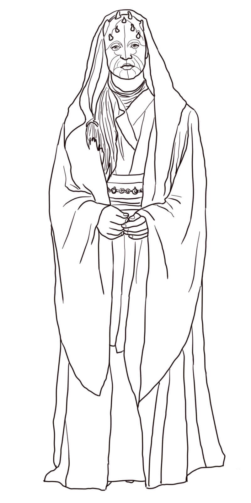 Coloriage Eeth Koth Star Wars The Clone Wars - Star wars à imprimer