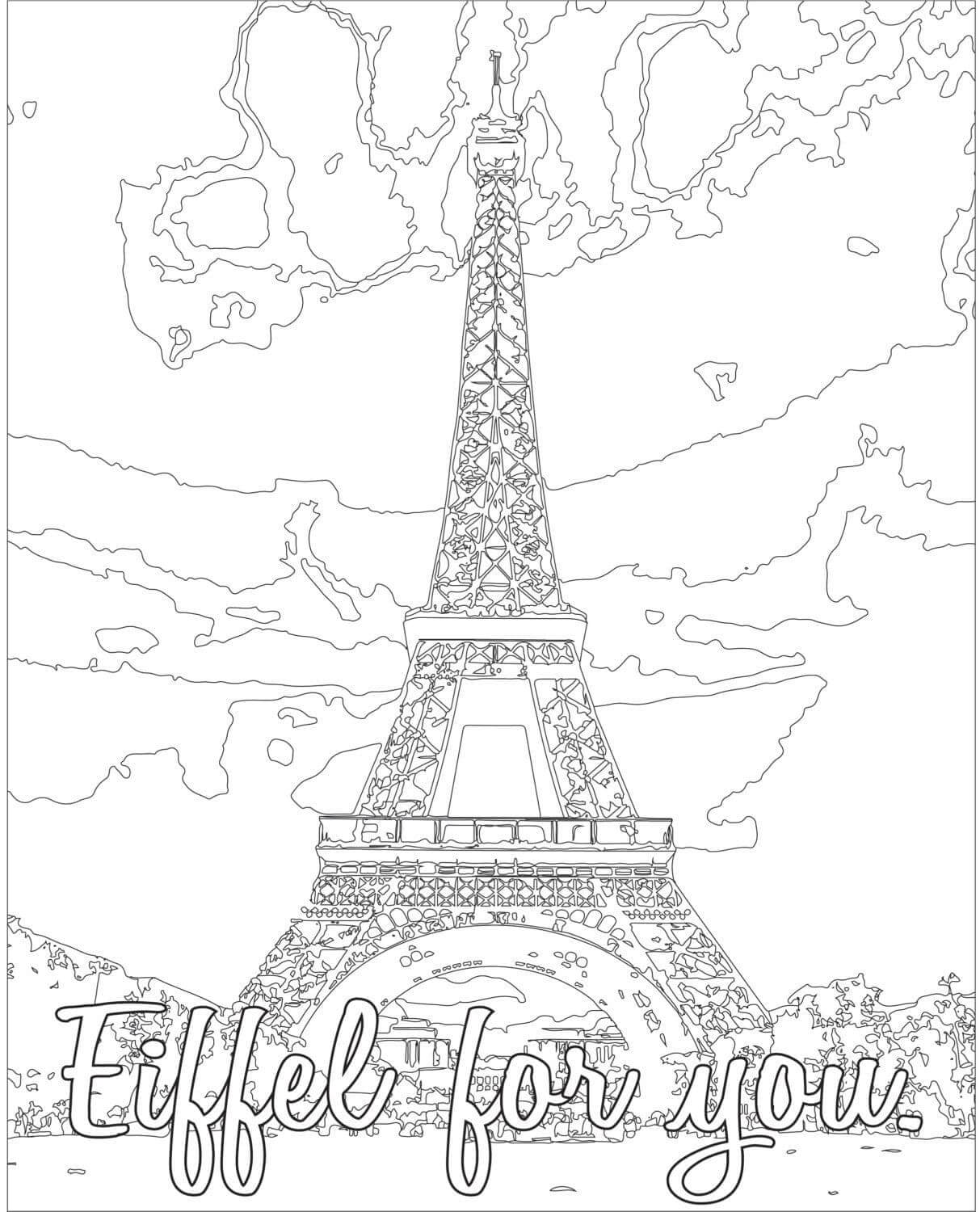 Coloriage Eiffel For You - Tour Eiffel à imprimer
