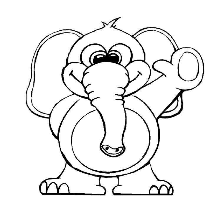 Coloriage Éléphant Bleu - Animaux à imprimer