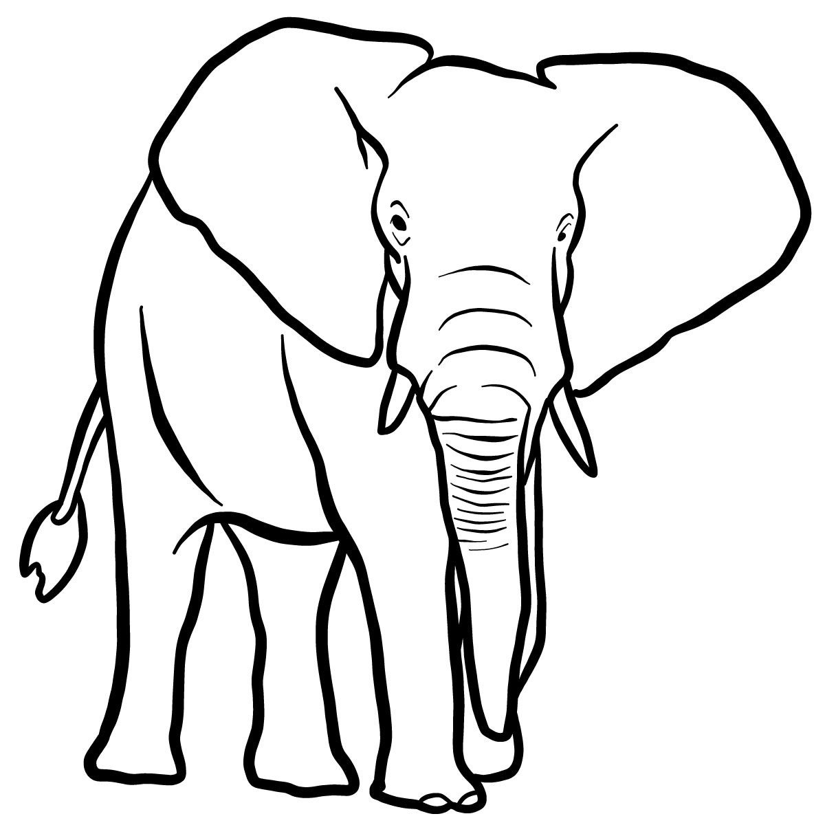 Coloriage Éléphant De La Savane Africaine - Animaux sauvages à imprimer