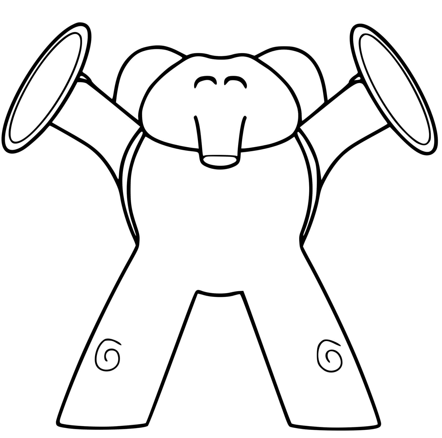 Coloriage Éléphant Elly - Pocoyo à imprimer