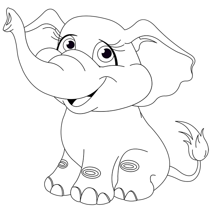 Coloriage Éléphanteau Bébé Éléphant - Bébé à imprimer