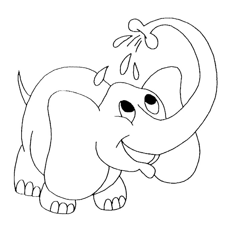 Coloriage Éléphanteau - Animaux à imprimer
