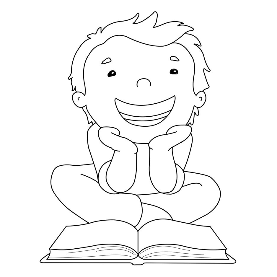 Coloriage Élève Aime La Lecture - École à imprimer