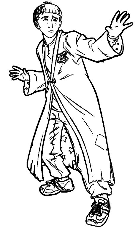 Coloriage Élève De Poudlard - Harry potter à imprimer