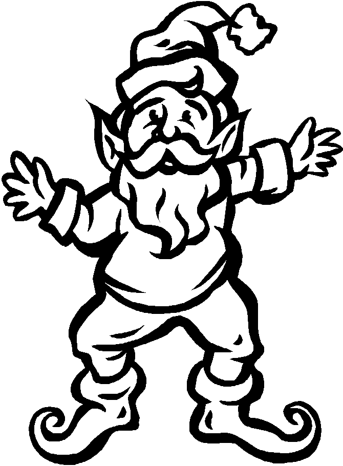Coloriage Elf - Noël à imprimer