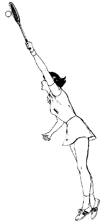 Coloriage Elle Fait Un Smash - Tennis à imprimer