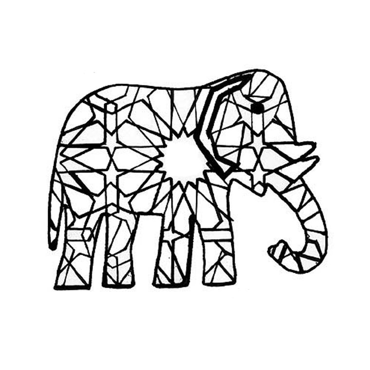 Coloriage Elmer L'Éléphant Bariole - Animaux à imprimer