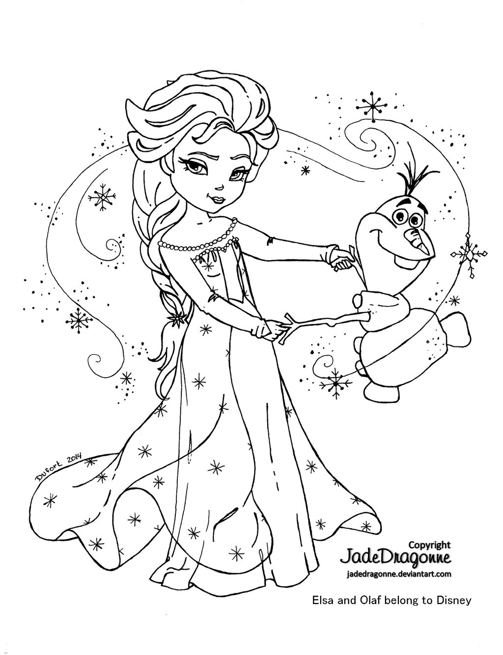 Coloriage Elsa Et Olaf - Olaf à imprimer