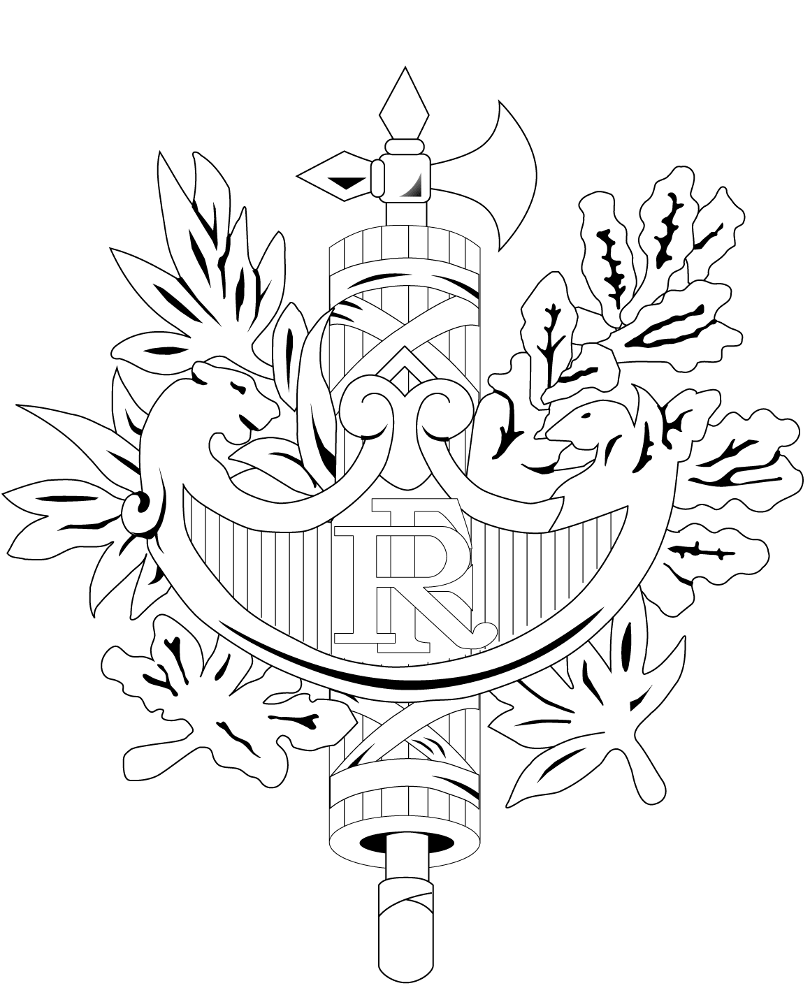Coloriage Embleme Officieux De La Republique Francaise - France à imprimer