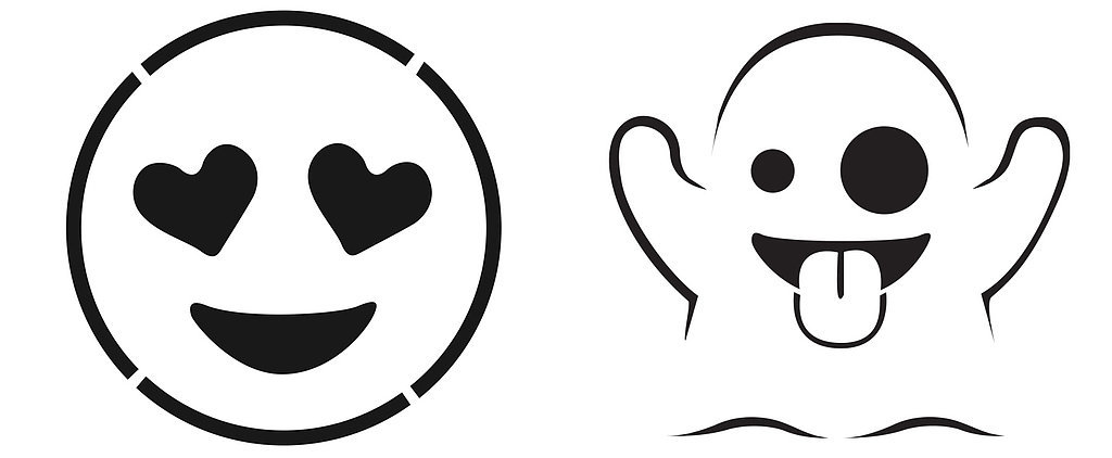 Coloriage Citrouille d'Halloween avec motifs souriants - Emoji à imprimer