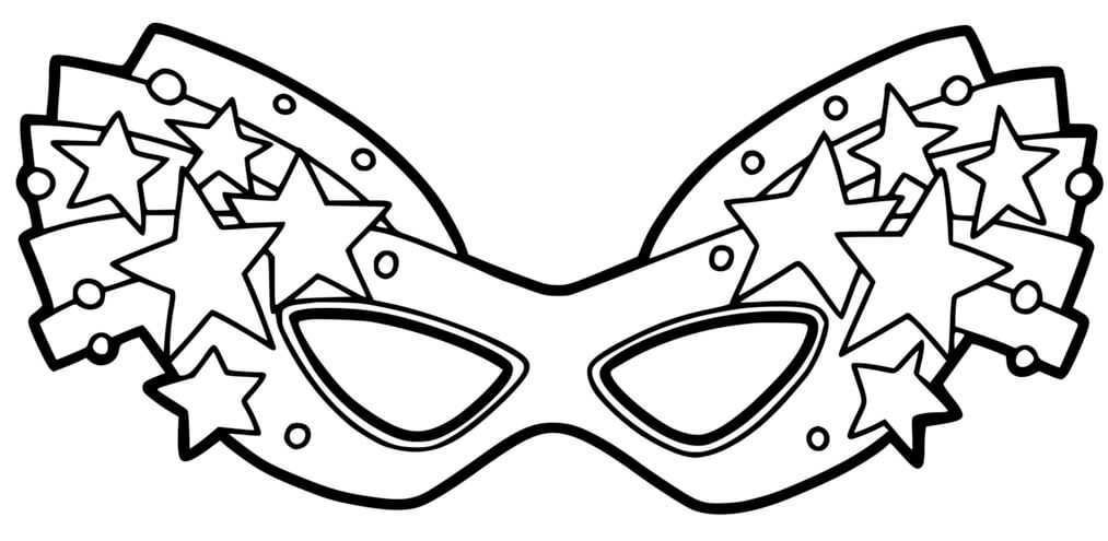 Coloriage Enfants Masque Carnaval Étoiles - Carnaval à imprimer