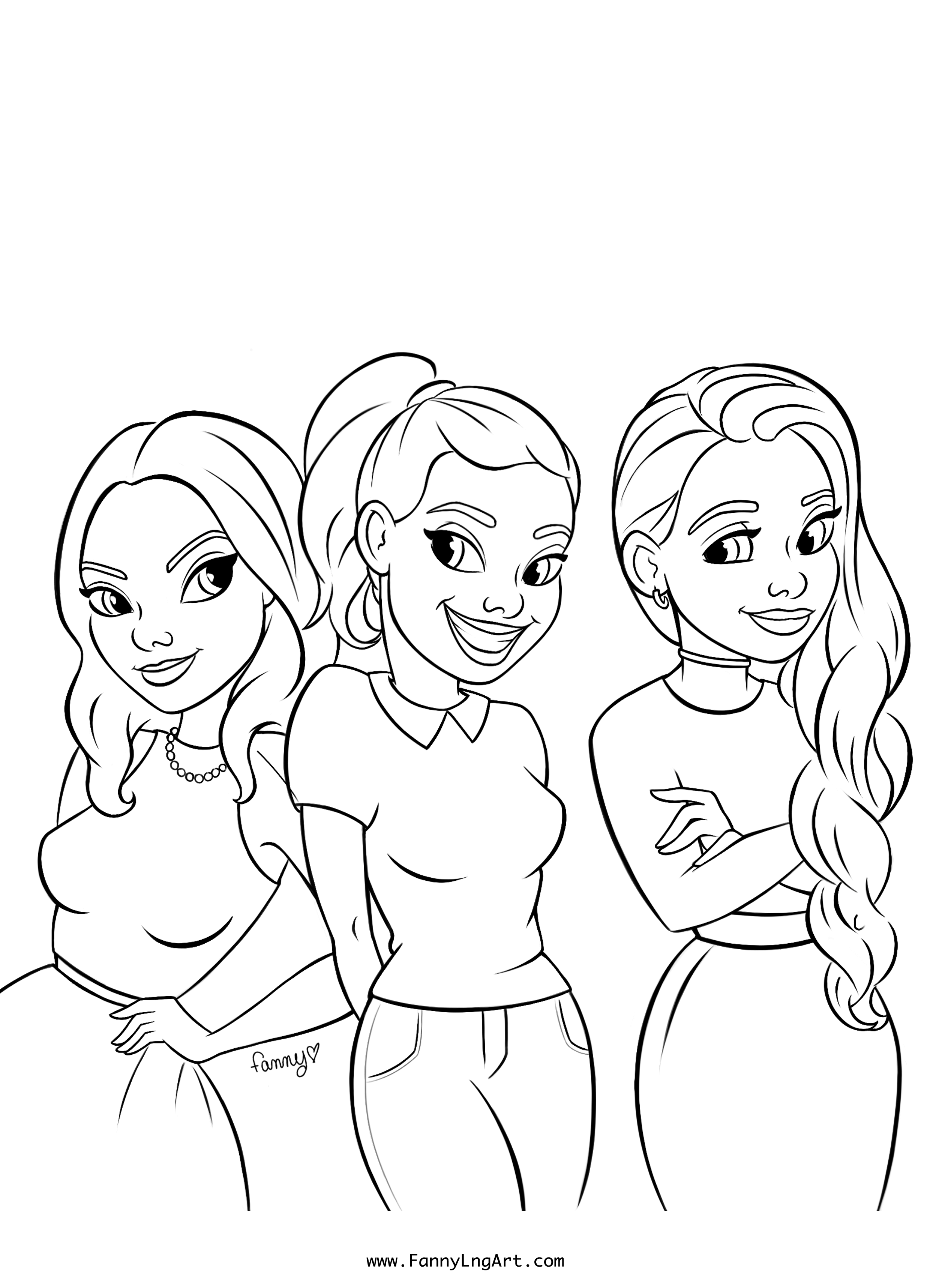 Coloriage Entre Filles - Fille ado à imprimer