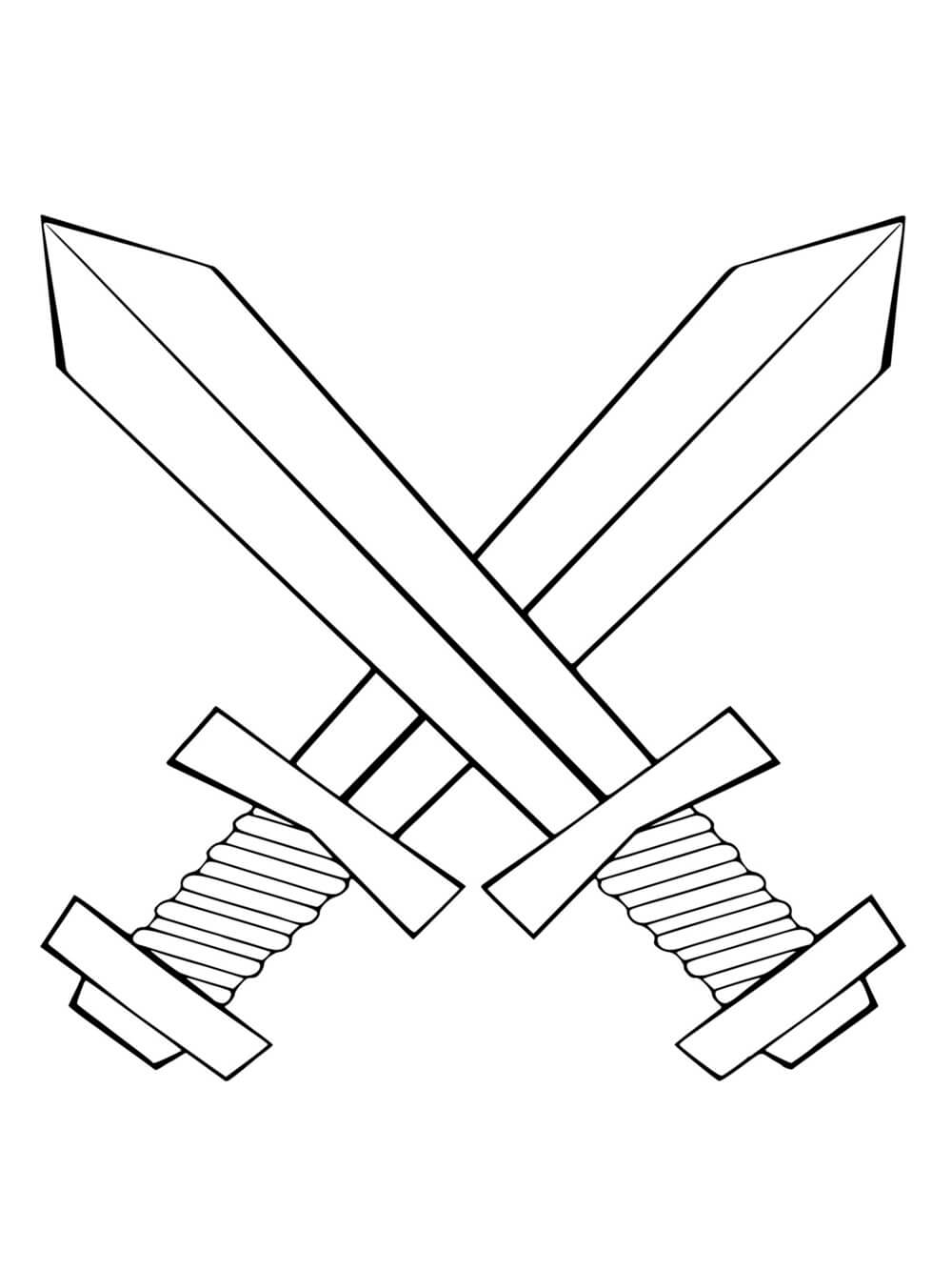 Coloriage Épées Pour Chevalier - Chevalier à imprimer