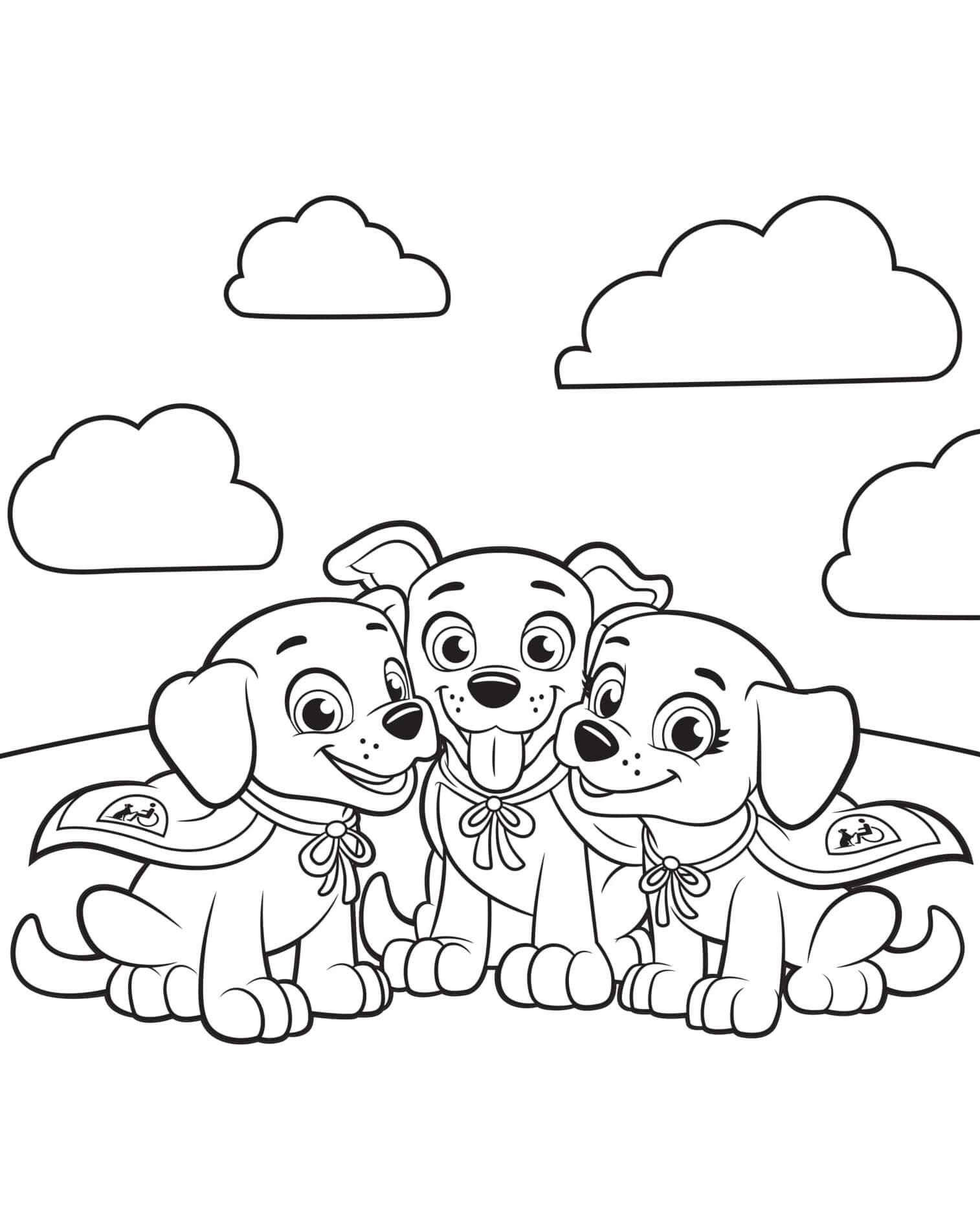 Coloriage Équipe Pat Patrouille Chien De Compagnons Pour L'indépendance - Pat patrouille à imprimer