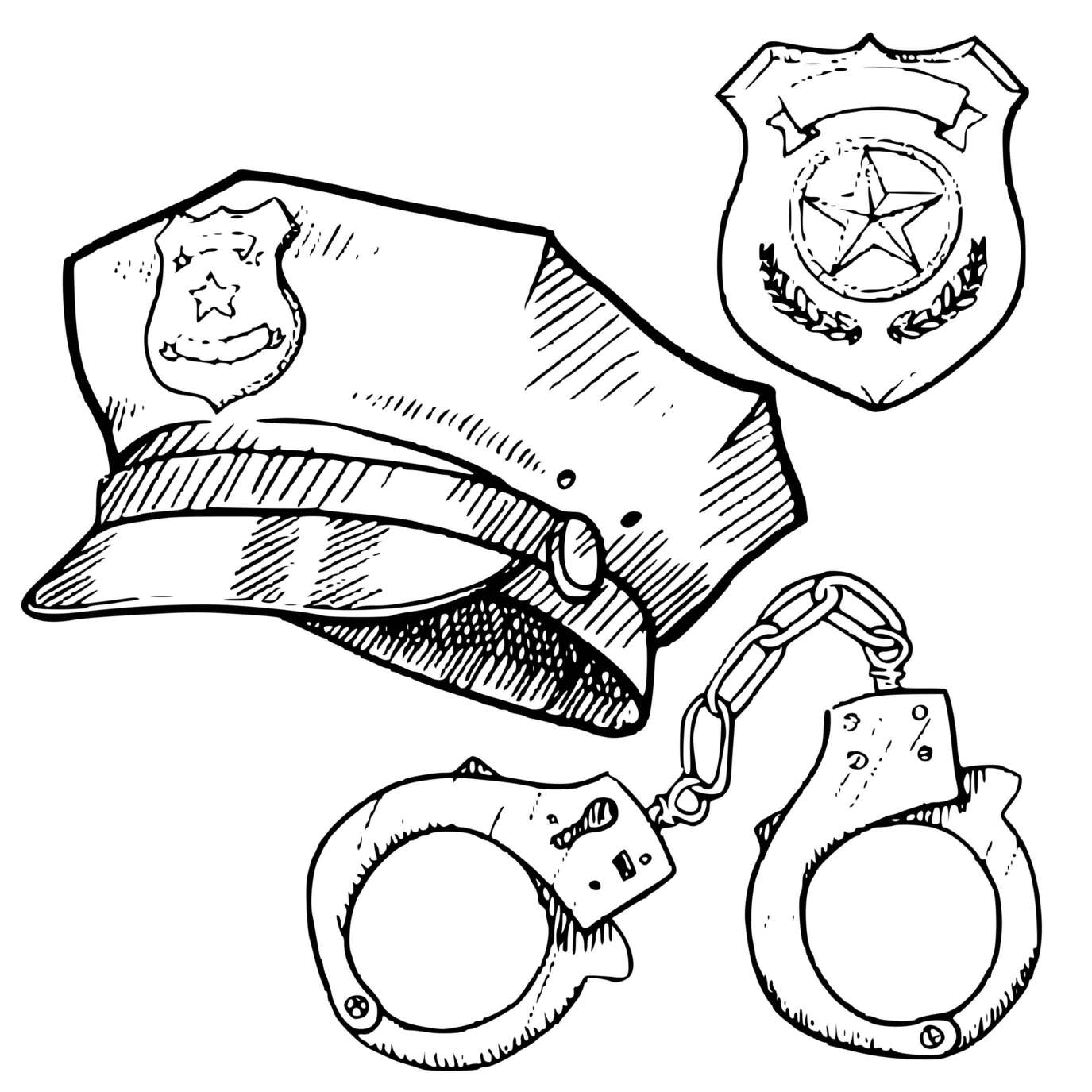 Coloriage Equipement De Policier - Police à imprimer