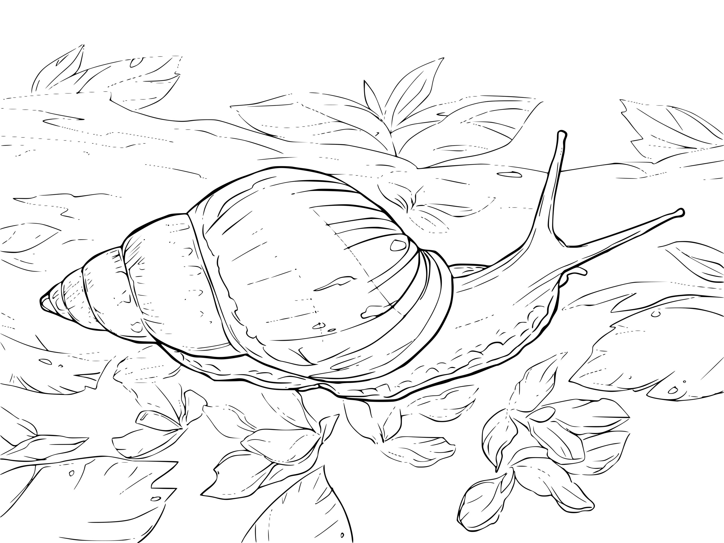 Coloriage Escargot Bulime Tronque De Type Mollusque Et Omnivore - Escargot à imprimer