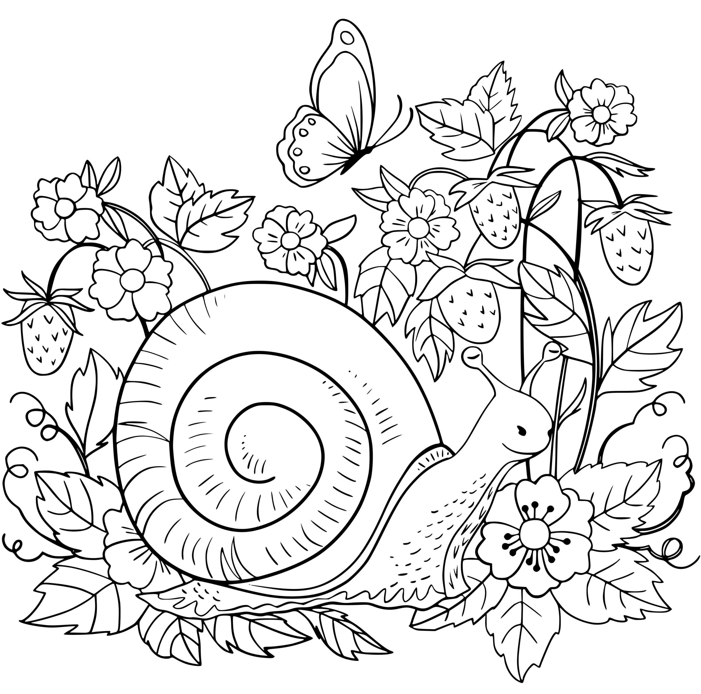 Coloriage Escargot Dansl La Nature Par Lesya Adamchuk - Escargot à imprimer