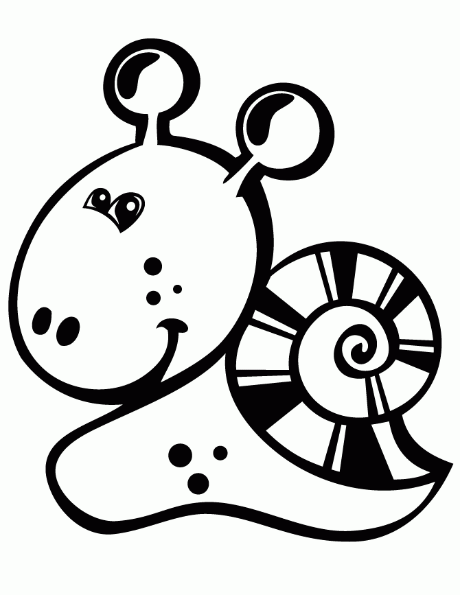 Coloriage Escargot avec sa coquille spiralée - Facile à imprimer
