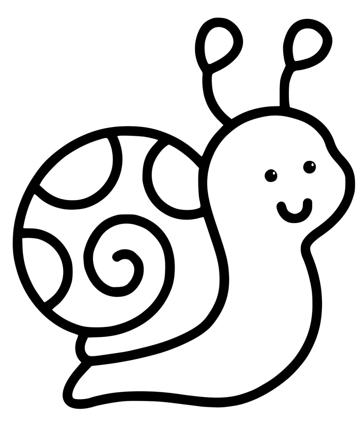 Coloriage Escargot Facile Maternelle 2 Ans - Facile à imprimer