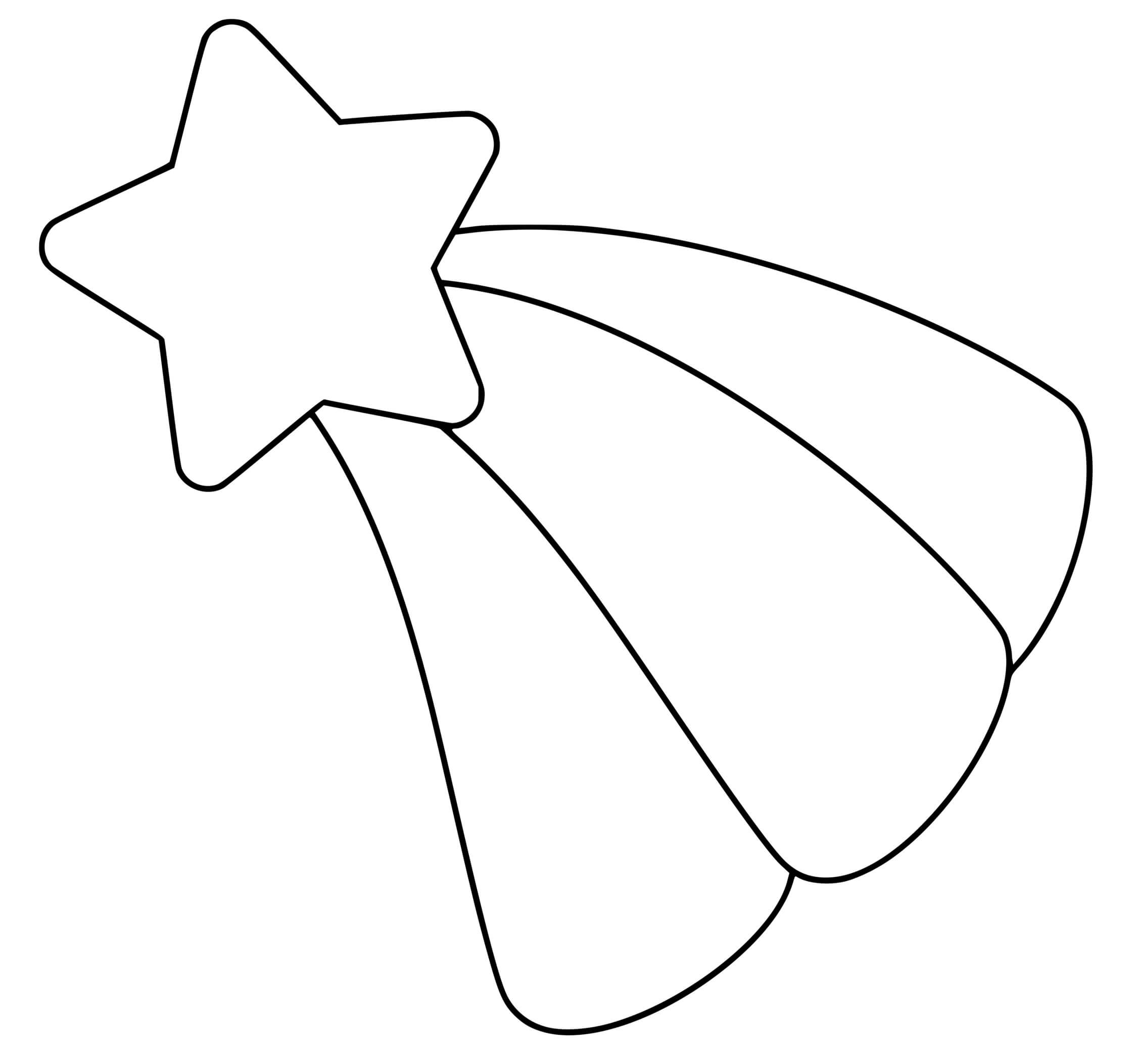 Coloriage Étoile Filante Maternelle - Étoile à imprimer