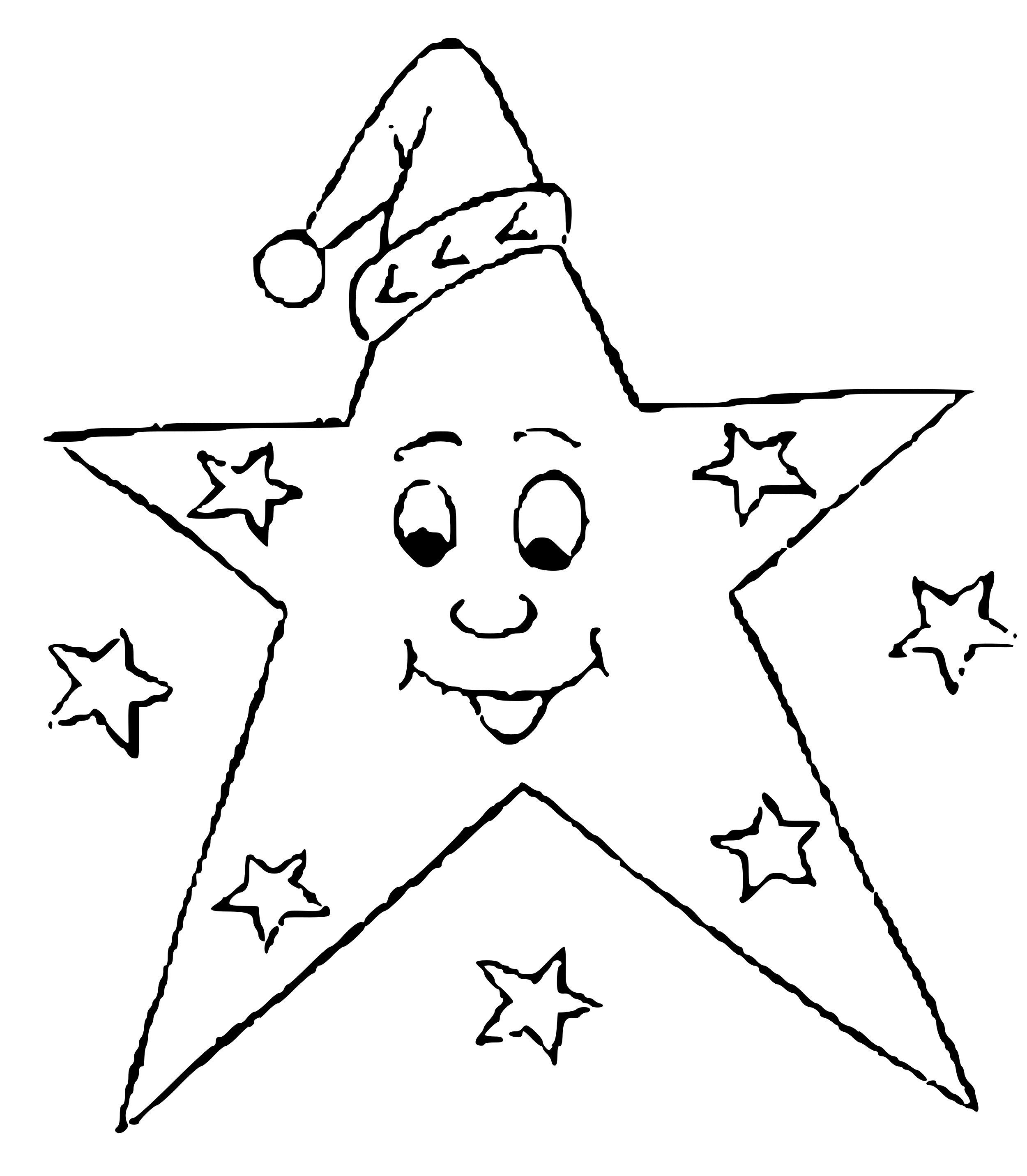 Coloriage Étoile Noël Humour - Étoile à imprimer