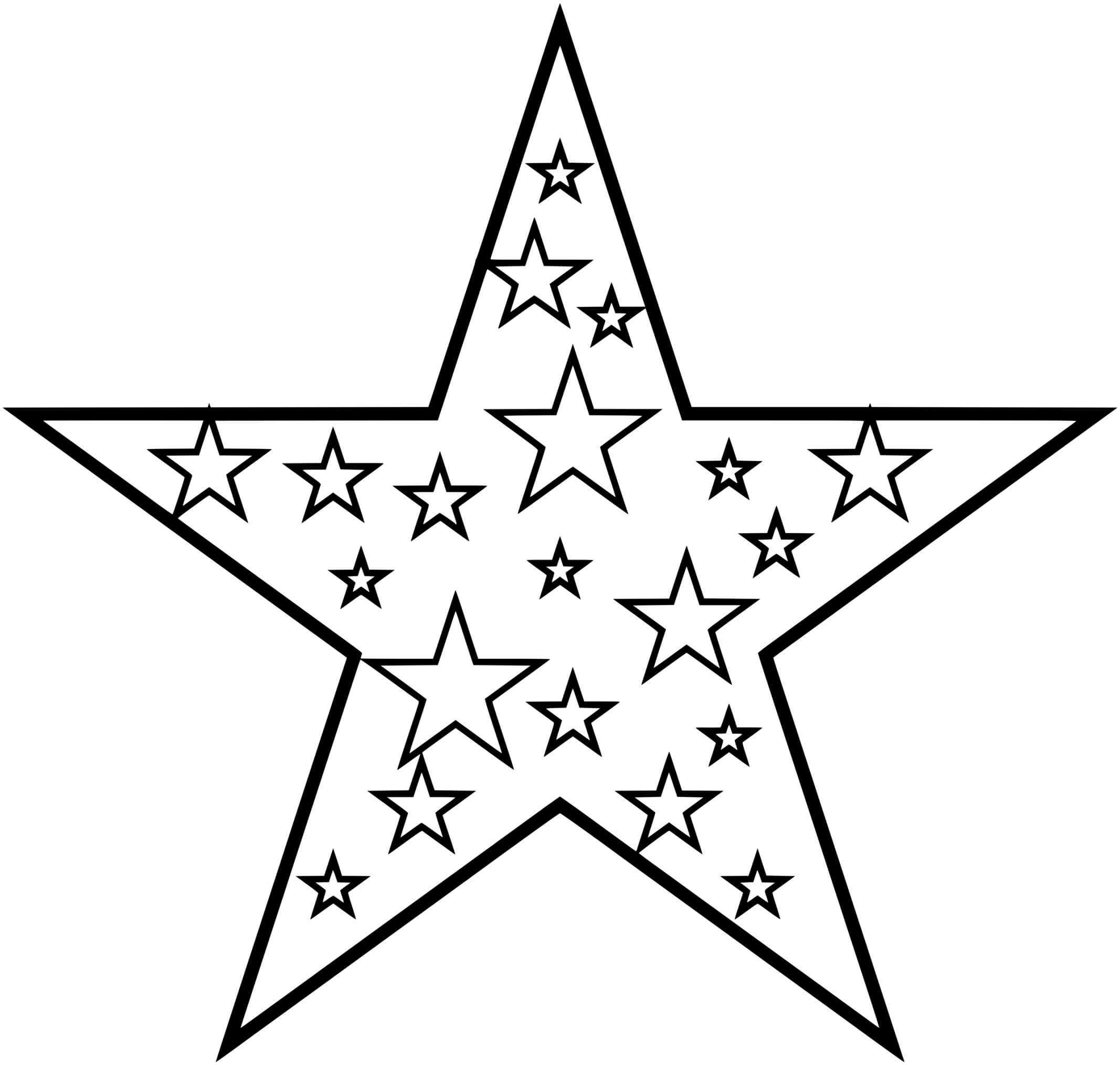 Coloriage Étoile Sous Des Étoiles - Étoile à imprimer