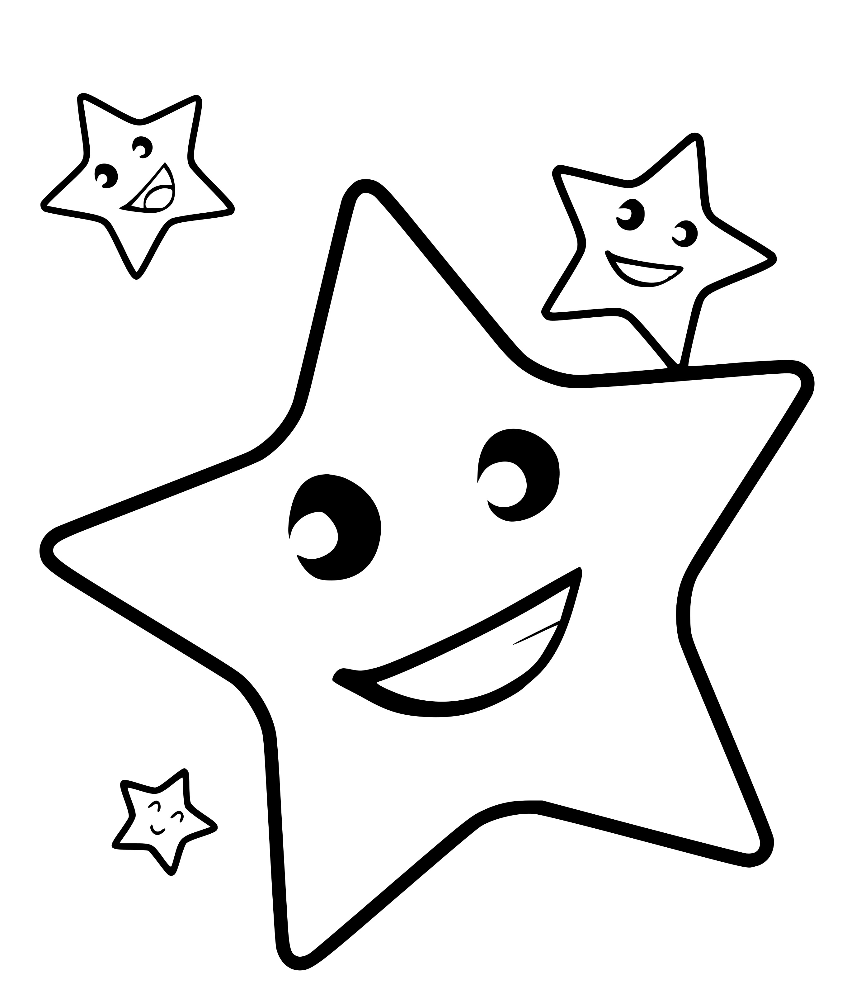 Coloriage Étoiles En Souriant - Étoile à imprimer